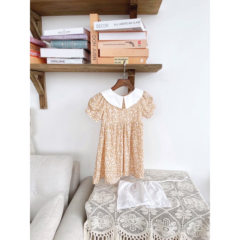 Natari Kids - Váy Thiết Kế Hoa Nhí Màu Cam Vintage Cho Bé Gái Mùa Hè Mát Mẻ - PEANUT CANDY DRESS