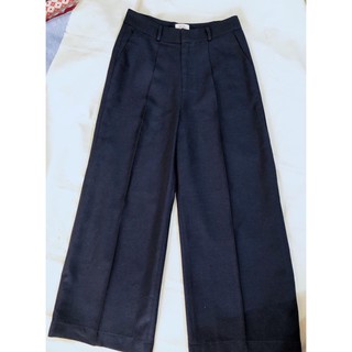 Quần linen ống suôn rộng xếp 1 ly