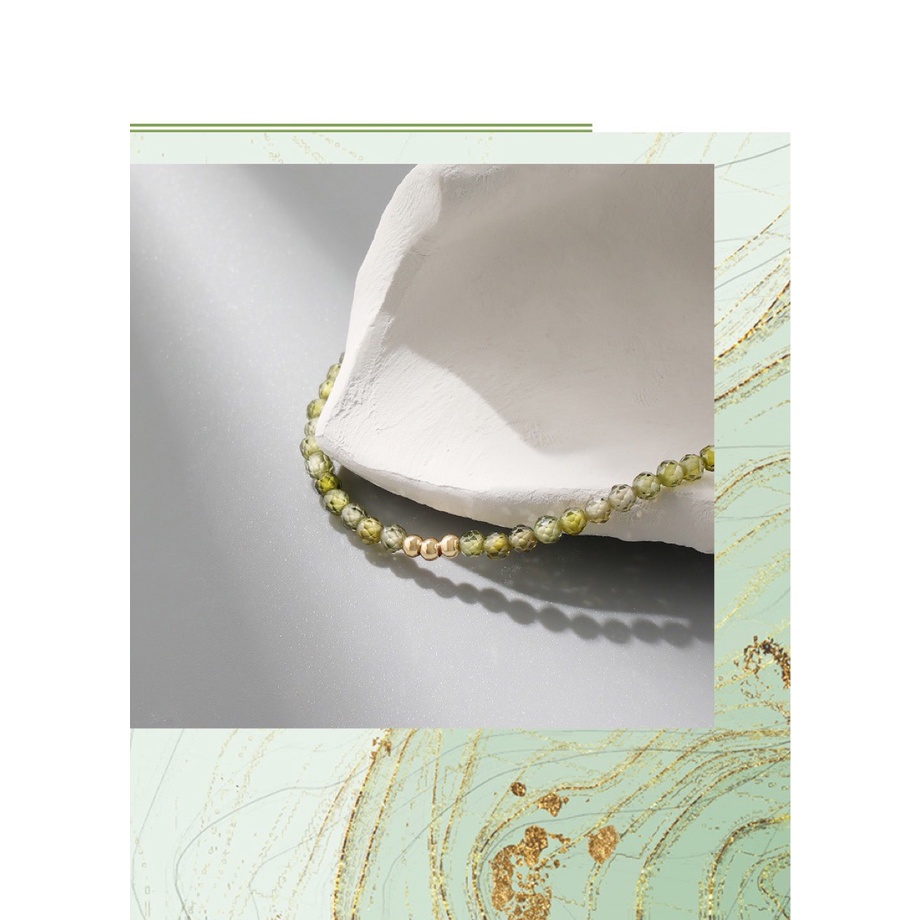 [Hàng Mới Về] Vòng Đeo Tay Đính Hạt Xanh Lá Cây Kiểu Cổ Điển Thời Trang Mùa Hè Cho Nữ