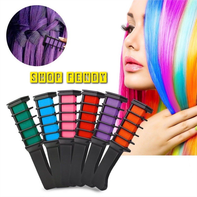 Lược nhuộm tạo màu tóc tạm thời màu cam 14g/chiếc sành điệu