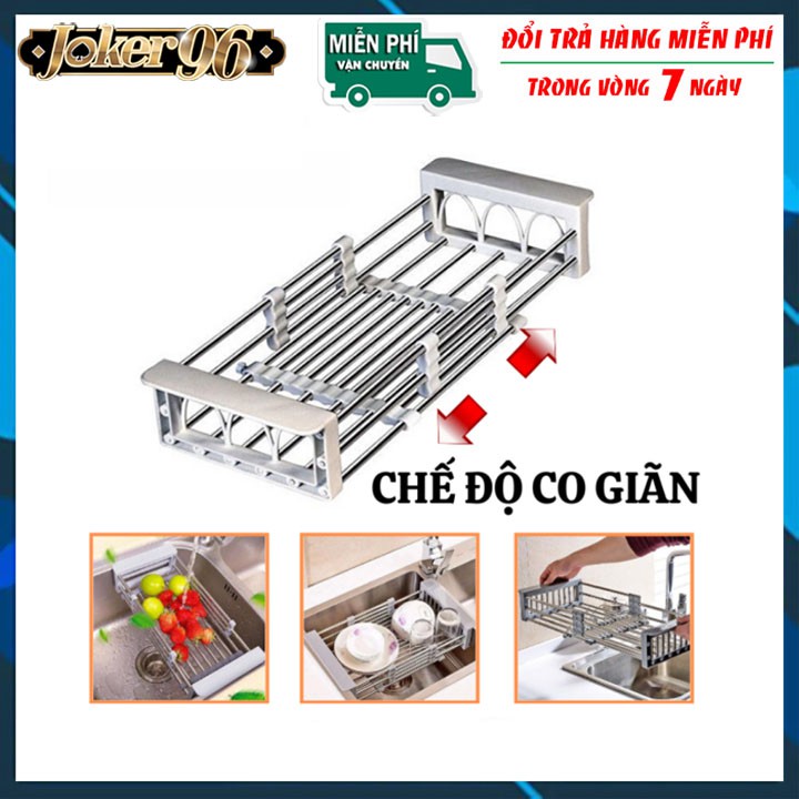 Khay Giá Kệ Gác Bồn Rửa Chén Bát Inox Co Giãn Cao Cấp