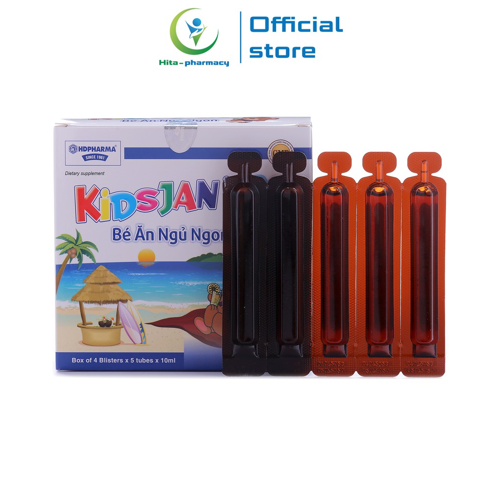 Siro KIDSJAN Bé Ăn Ngủ Ngon HDPHARMA thảo dược giúp bé ăn ngon, ngủ ngon 20 ống
