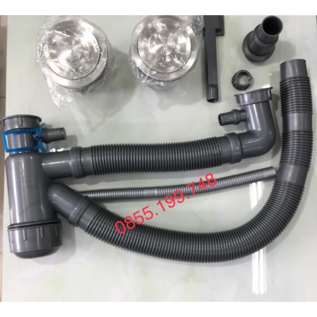 Xi phông chậu rửa bát, rửa chén ống mềm, hàng đẹp giá rẻ, có cả loại 1 và 2 thoát tràn