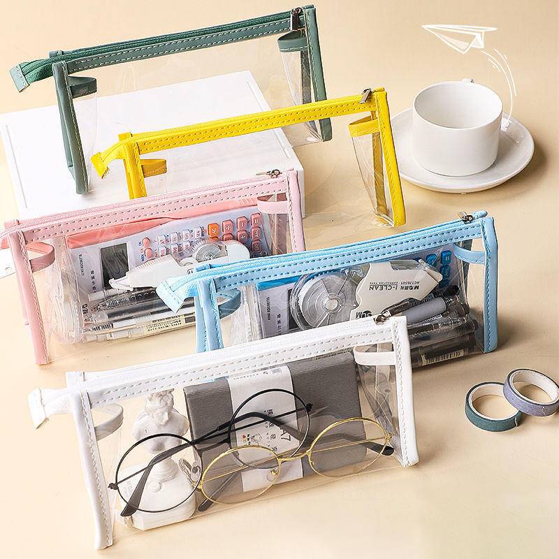 ⭐ iLado ⭐  Hoàn toàn minh bạch Túi đựng bút trong suốt cute túi nilong/PVC túi zip nhỏ hộp vải đựng đồ Hộp đựng hộp bút hologram bút cute bọc zip tiểu an văn phòng phẩm Đa Dụng túi đựng đồ dùng cá nhân hình