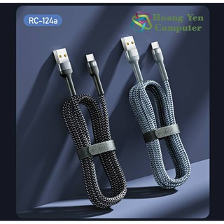 Cáp Sạc TYPE C Remax RC-124a (Dây Dù Chông Đứt cho ANDROID Dài 1M) - BH 3 tháng 1 đổi 1 (MÀU SẮC NGẪU NHIÊN)