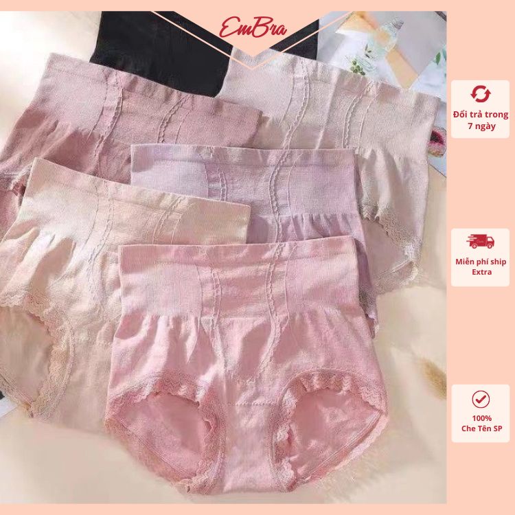 Quần lót nữ gen bụng cạp cao nâng mông hàng cao cấp 100% cotton mã EBQL09