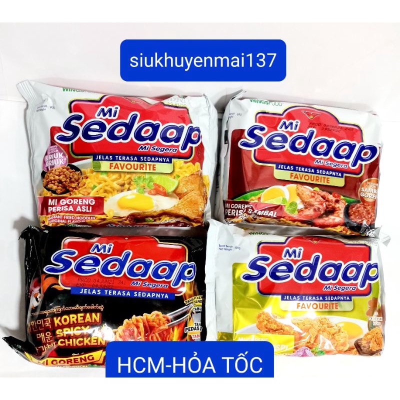 (5 vị )mì khô sedaap mi goreng đặt biệt gà cay