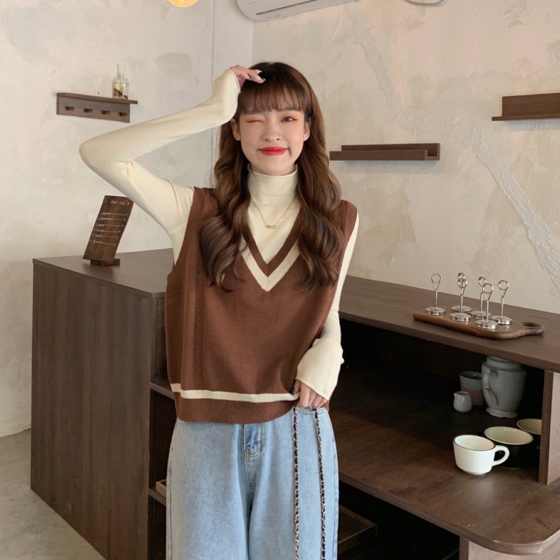 Áo len cổ chữ V không tay phong cách Hàn Quốc cho nữ với 4 màu tùy chọn
 | BigBuy360 - bigbuy360.vn