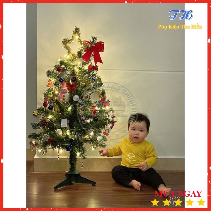 Cây thông noel để bàn 90cm  trang trí giáng sinh cho nhà cửa, phòng khách, phòng ngủ full phụ kiện