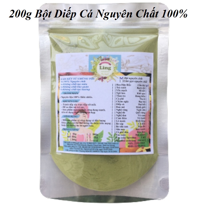Bột Diếp cá sấy lạnh 200g có giấy VSATTP và ĐKKD nguyên chất thiên nhiên 100%