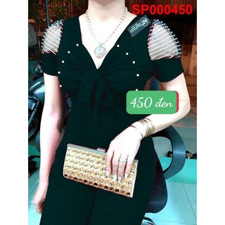 Đồ bộ thun cát hàn thắt nơ ngực 450
