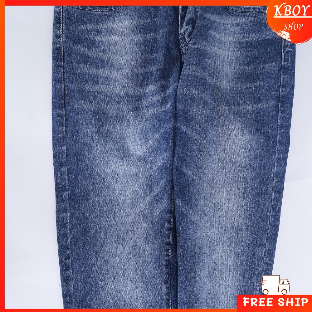 Quần jeans nam chất bò Kboy Shop Quần rin nam xanh ống đứng cao cấp, đẹp, vải mềm mịn, xước nhẹ - QJ04/QJ13/QJ31/QJ32