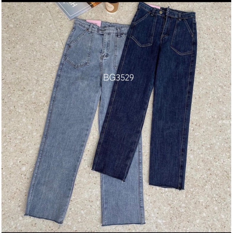 Quần bò 3529 dáng xuông 2 túi trước 2 màu mác Fargu hàng Quảng Châu Lyn Closet