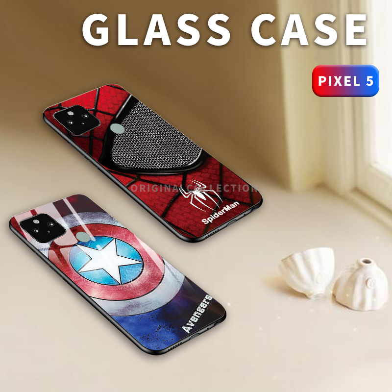Ốp Điện Thoại Kính Cường Lực Hình Spiderman Cho Google Pixel 3 3a Xl 4 4a(4g)(5g)4xl 5 5xl 5A