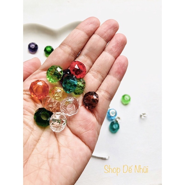 Charm Pha Lê Donut 8x14mm Cho Lắc Tay Pandora 🦗denhuihandmade🦗