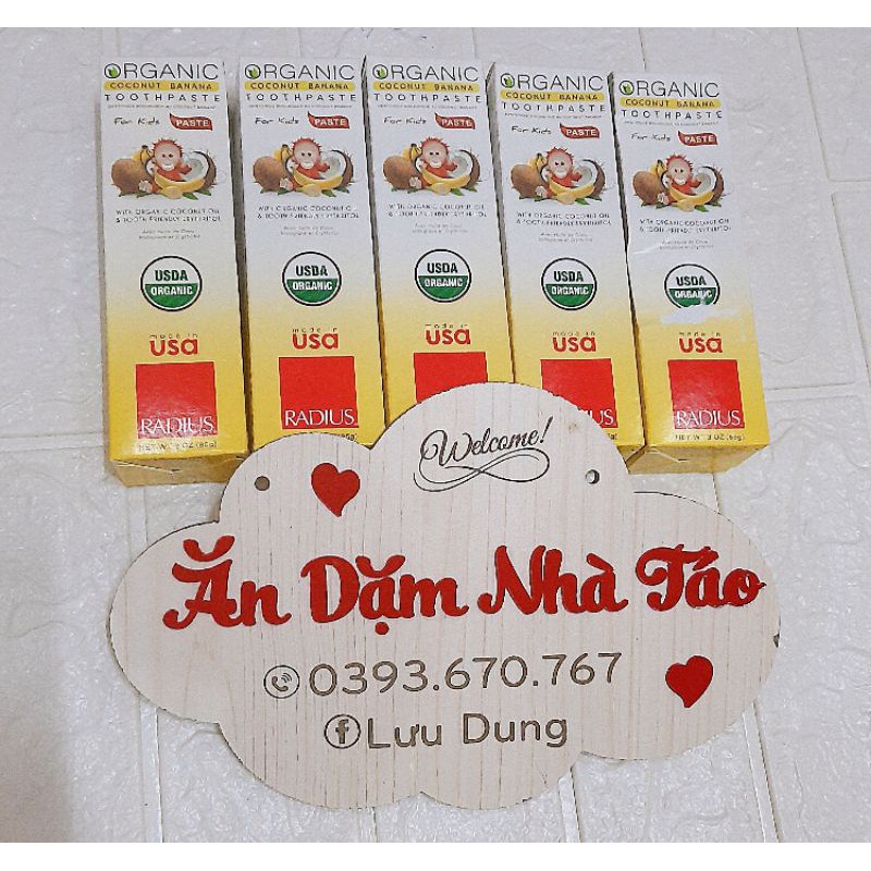 Kem đánh răng organic cho bé 6 tháng vị chuối