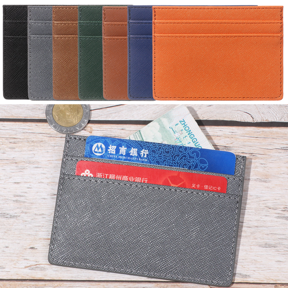 Ví da đựng thẻ phong cách doanh nhân hai mặt nhiều màu tùy chọn
