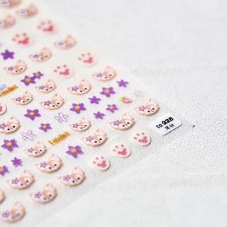 sticker lụa 5d cao cấp hình con gấu dán móng tay nail