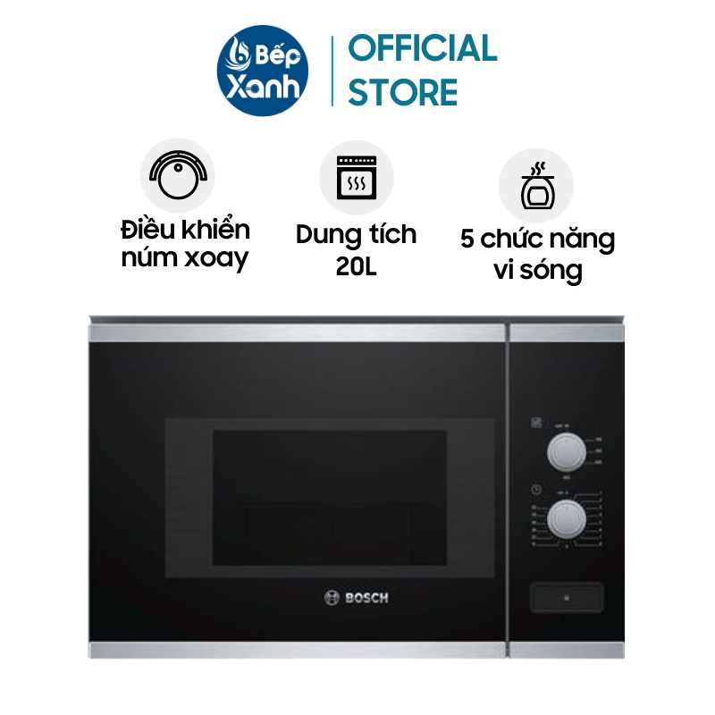 [FREESHIP HCM] Lò Vi Sóng Bosch BEL520MS0K - Dung Tích 20L - Điều Khiển Núm Xoay - Hàng Chính Hãng