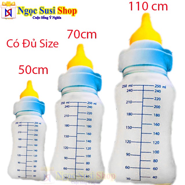 [SIÊU MỊN] GẤU BÔNG Gối Ôm Bình Sữa 3D SIZE 50cm Cao Cấp [Giá Hủy Diệt]