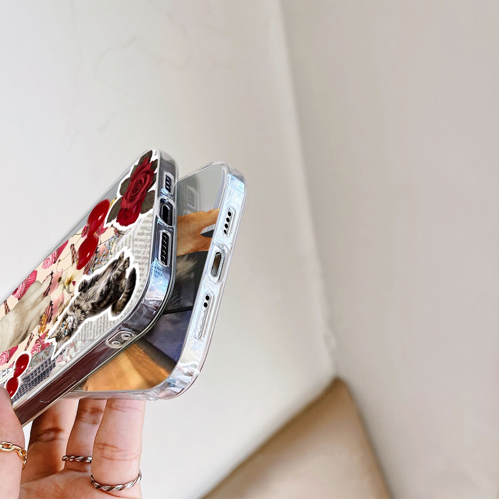 Ốp Điện Thoại Silicon Mềm Trong Suốt In Mèo Hoạt Hình Cho IPhone 11 12 13 Pro Max Mini XS Max X Xr 4 5 6 7 8 S + SE 2020