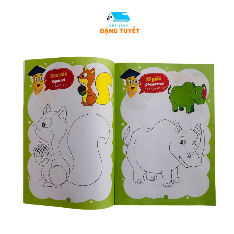 Sách - Bộ Tô Màu 3 - 4 tuổi song ngữ Anh - Việt ( Túi 8 cuốn)