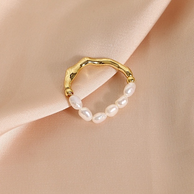 Nhẫn SEAGLOCA phối ngọc trai phong cách Hàn Quốc sang trọng