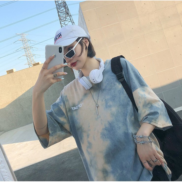 Áo thun OF DAY tay lỡ loang màu form rộng hàng đẹp siêu hot- A21