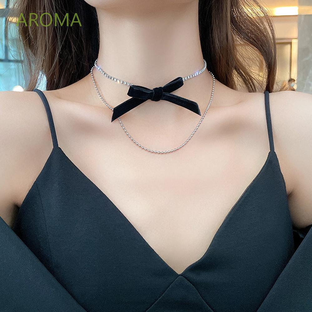 Vòng Cổ Choker Hai Lớp Gắn Trang Trí Ngọc Trai Xinh Xắn Dành Cho Nữ