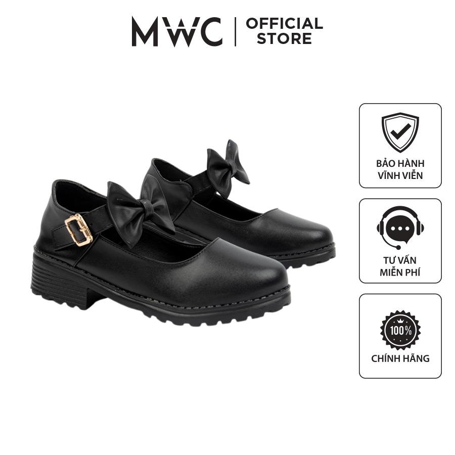 Giày MWC 9606 - Giày Oxford Đế 3CM, Oxford Da Đính Nơ Phong Cách Ulzzang Hàn Quốc