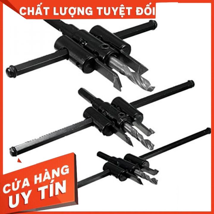 Mũi Khoan Khoét Lỗ Thùng Loa, Lỗ Đèn Thạch Cao Âm Trần 120mm 200mm(Bộ Mũi Khoét Lỗ Gỗ Thạch Cao Trần)