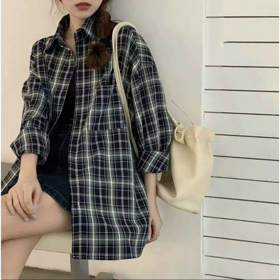[Mã FAMAYWA giảm 10K đơn 50K] Áo Sơ Mi Nữ Kẻ Nhỏ Tay Bồng Korea Unisex Nam Nữ Hot Trend - VIETCEN | BigBuy360 - bigbuy360.vn