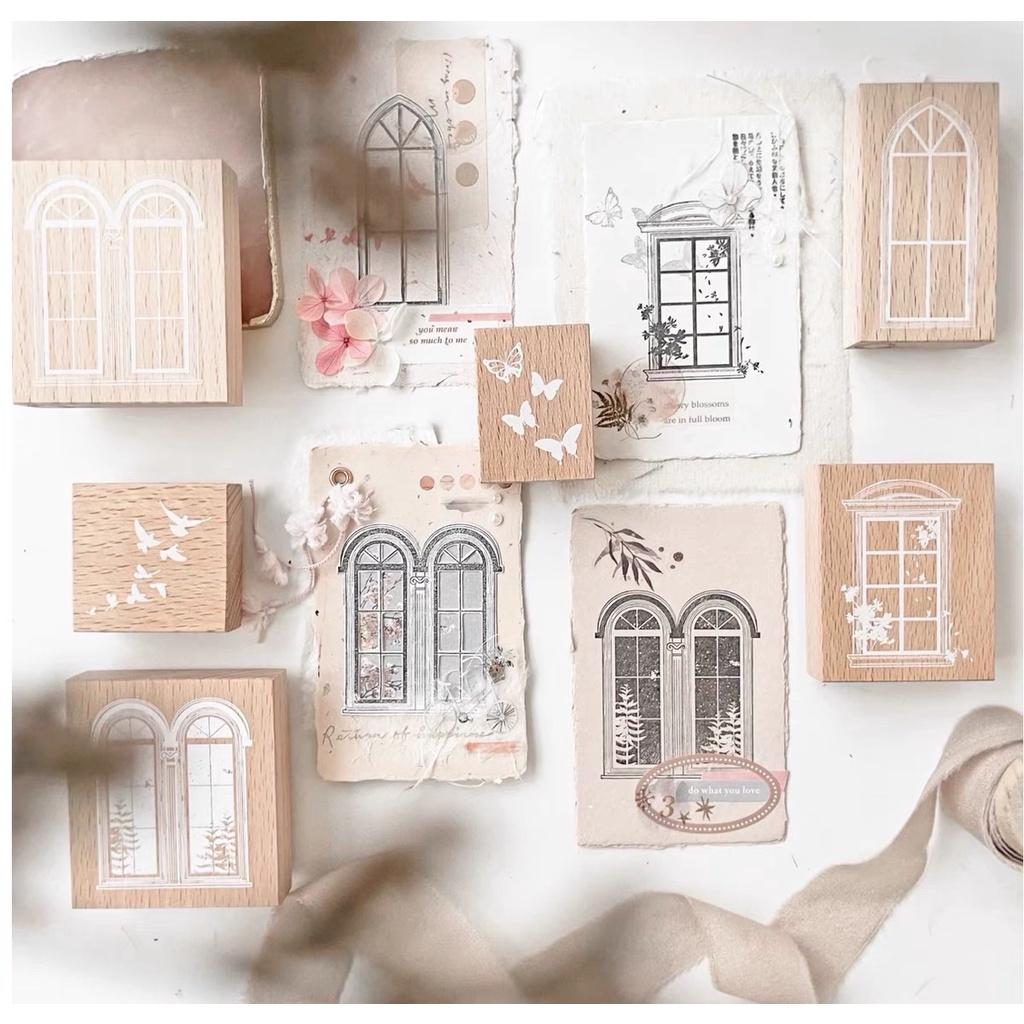[Journal Pages] Con dấu gỗ cửa sổ - Window Series
