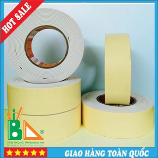 Băng Dính Xốp Vàng 2 Mặt Bản 5cm. Dính được trên nhiều vật liệu khác nhau