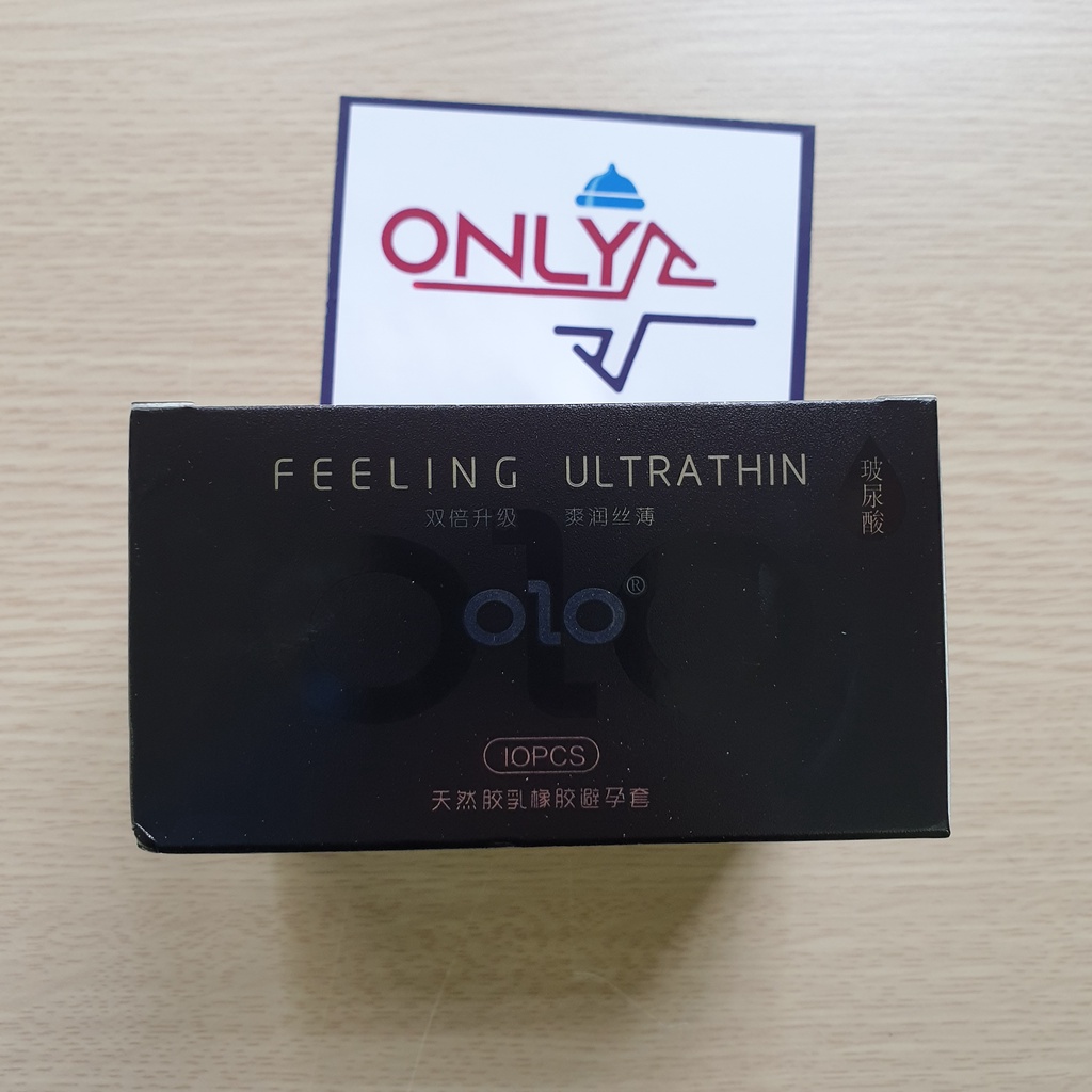 Bao Cao Su OLO 001 Đen Feeling Ultrathin Siêu Mỏng Hộp 10 BCS Tặng BCS OLO Đỏ