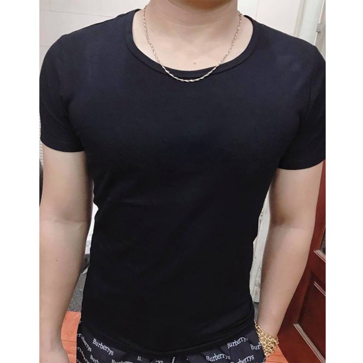 Áo T-Shirt Nam Trắng Mịn Cổ Tròn Dáng Ôm | BigBuy360 - bigbuy360.vn