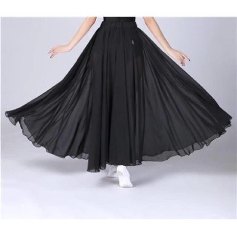 Chân váy múa xoè tròn 360 đo , 720 độ chất vải voan chiffon ombre chuyển màu