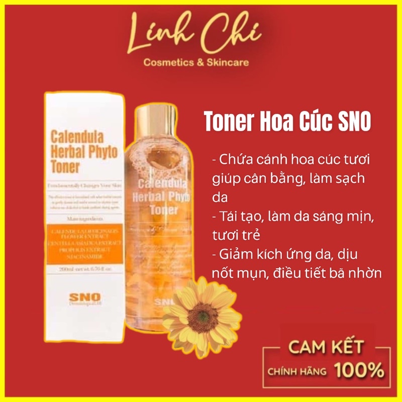 Toner Hoa Cúc SNO Calendula Herbal Phyto nội địa Hàn