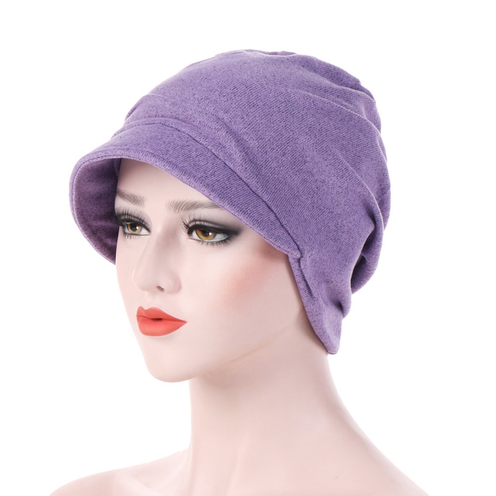 Nón trùm đầu vải cotton màu trơn thời trang cho nữ