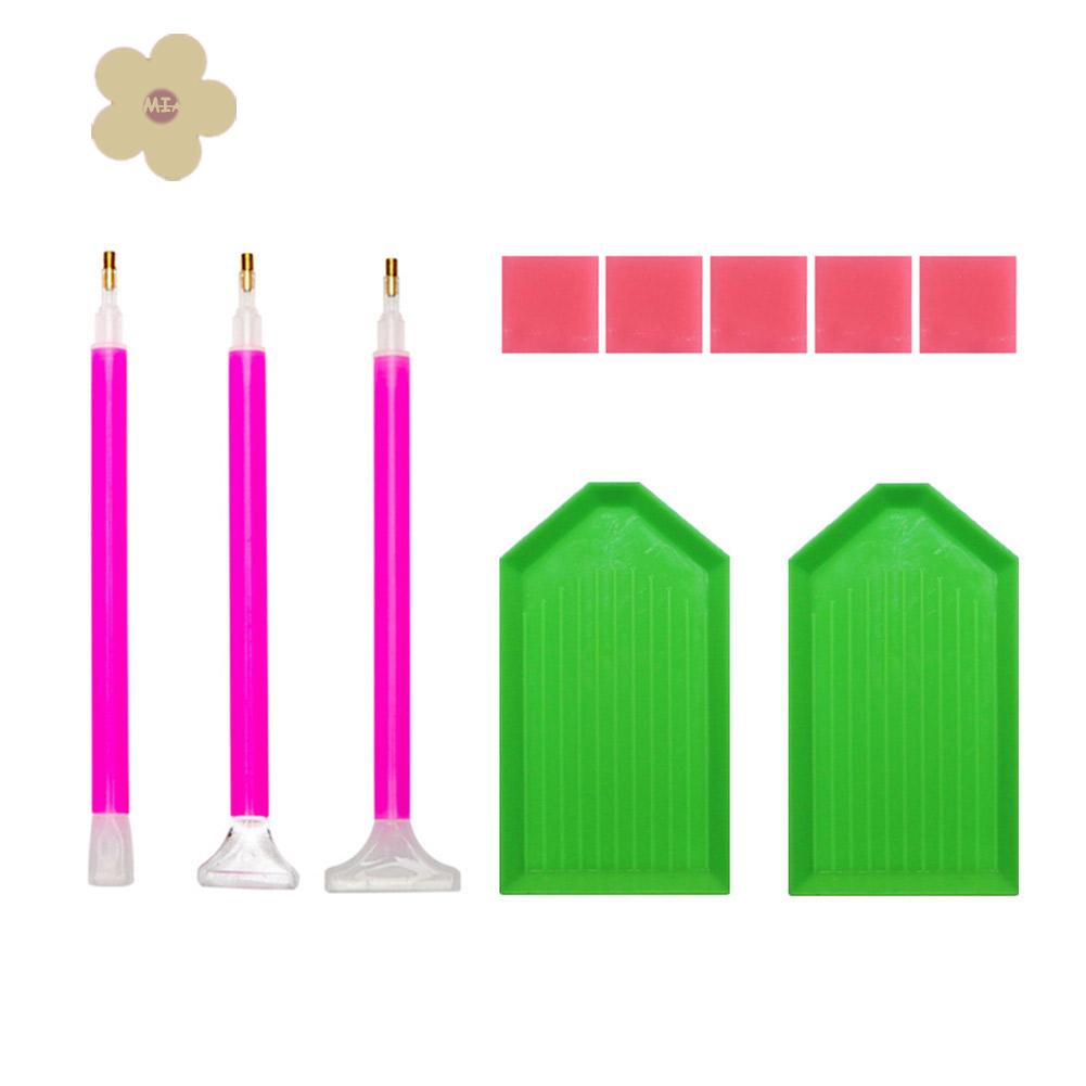 Bộ Dụng Cụ Làm Tranh Đính Đá 5D DIY Kèm Khay Đựng Đất Sét