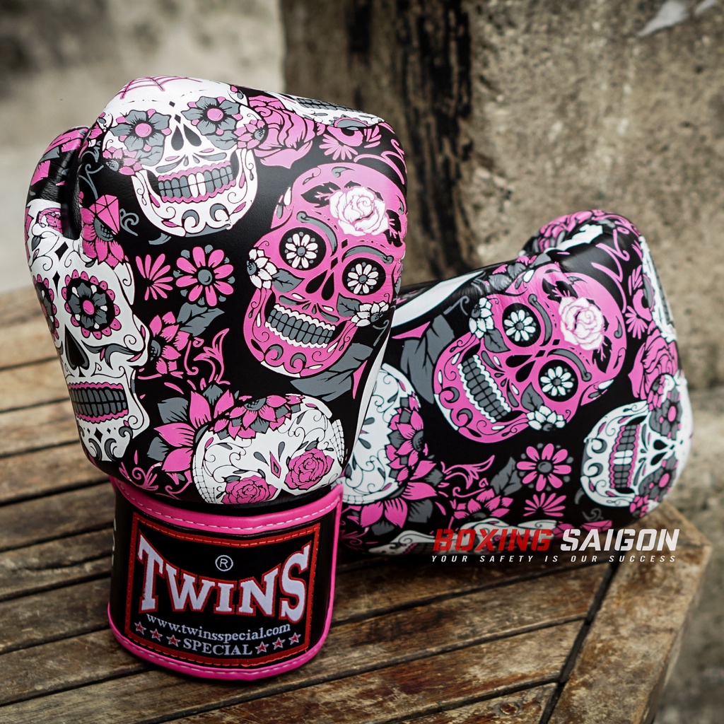 Găng tay Boxing Muay Thai Twins FBGVL3-53 Los Muertes - Pink