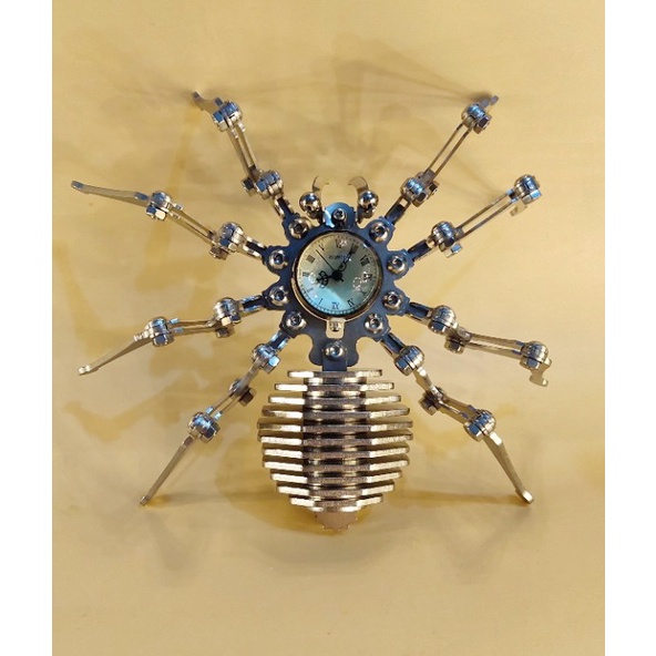 Mô Hình Lắp ghép 3d Kim Loại đồng hồ nhện STEAMPUNK