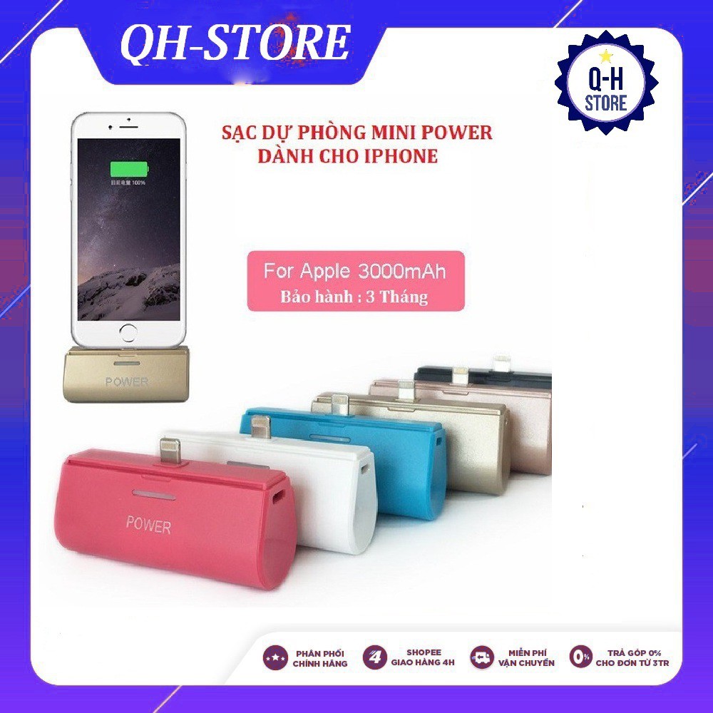 [🔥Sale Tuyệt Đỉnh🔥] Sạc Dự Phòng Mini Cho Iphone Power 3000mAh