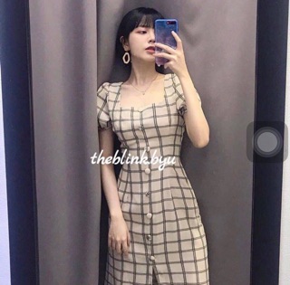 ĐẦM CARO TAY PHỒNG NÚT BỌC
