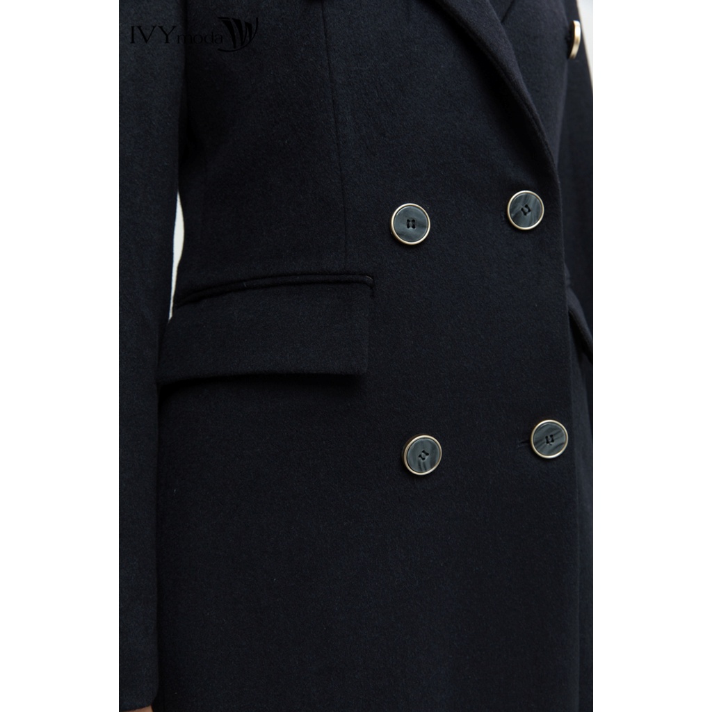 Áo khoác dạ nữ signature dáng dài IVY moda MS 71M6196