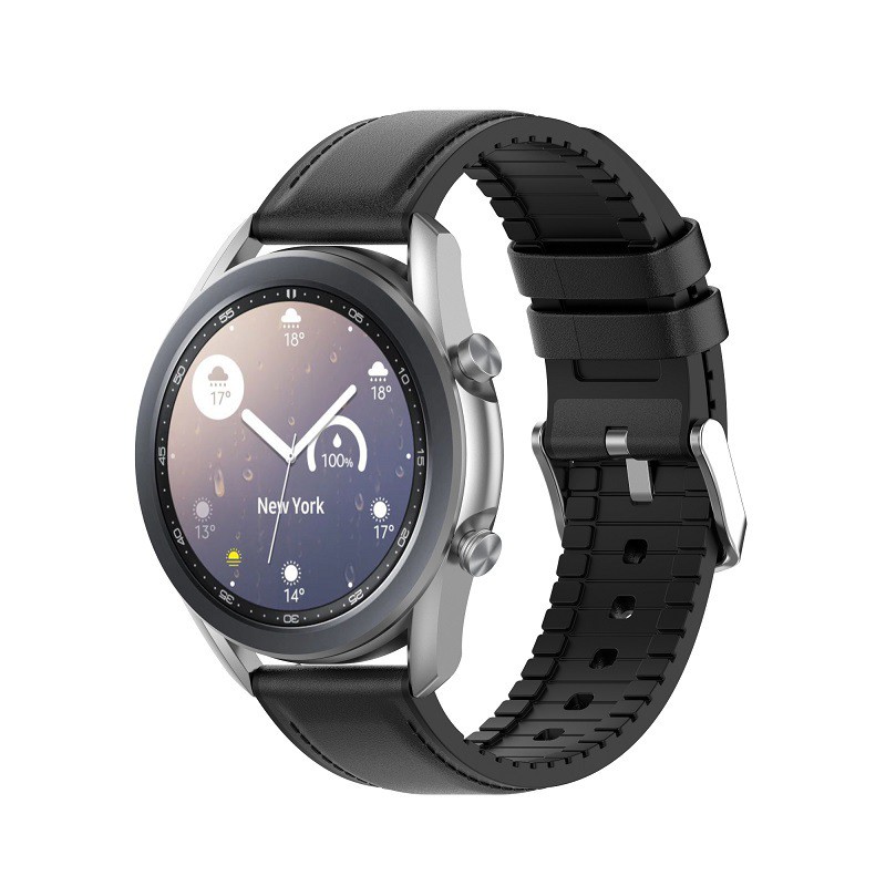 Dây da có lớp lót cao su cho đồng hồ thời trang - thể thao Galaxy Watch / Huawei / Amazfit / Garmin cao cấp PKHRSMS005