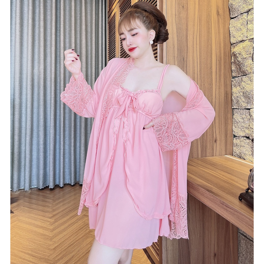 Váy Ngủ Nữ SOJUN Vải Lụa Chiffon size 45 -65kg