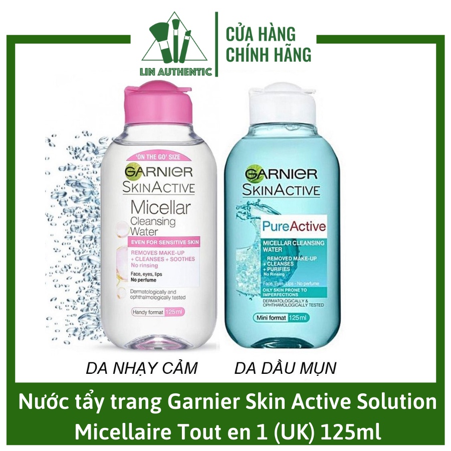 ✅ (HÀNG CHUẨN AUTHENTIC) Nước tẩy trang Garnier Skin Active Solution Micellaire Tout en 1 (UK) 125ml
