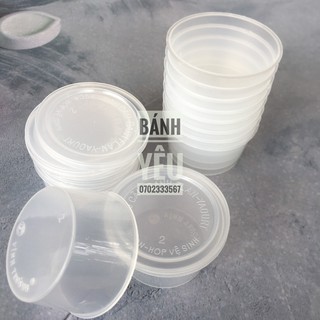 Bộ 10 Hộp bánh Flan tròn kèm nắp
