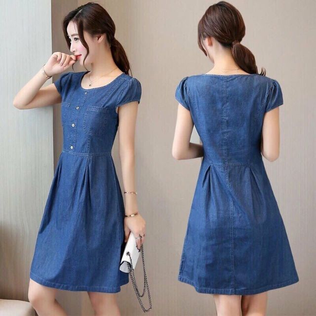 ĐẦM JEAN XÒE TAY CON.